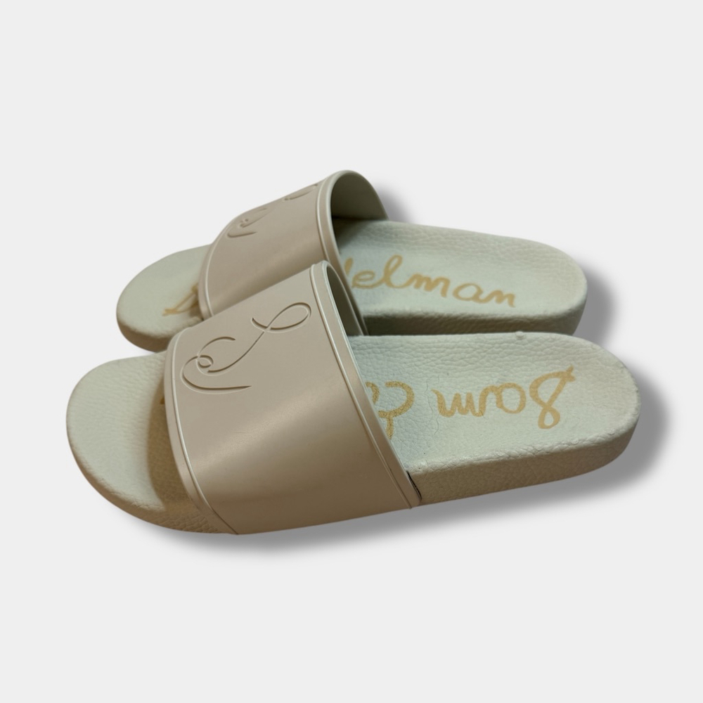 Sam Edelman Beige Logo Slide Sandals Made in Italy Women’s Size 7.5 - Picture 4 of 8